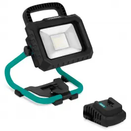 Lampe de travail LED sans fil 20V - 1800 lumen Batterie 2.0Ah et chargeur rapide inclus