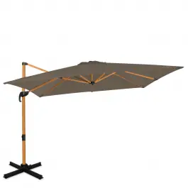Parasol cantilever Pisogne 300x300cm - Parasol haut de gamme - aspect bois Taupe