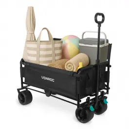 Chariot avec fonction banc – Pliable – 120 kg – 115 L Noir