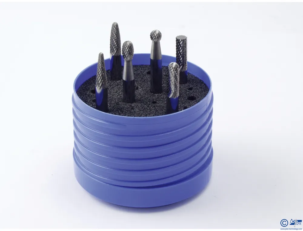 Set Hartmetall-Frässtifte (6 Stück), Kreuzverzahnung, S.-Ø 6 mm, K.-Ø 6 mm