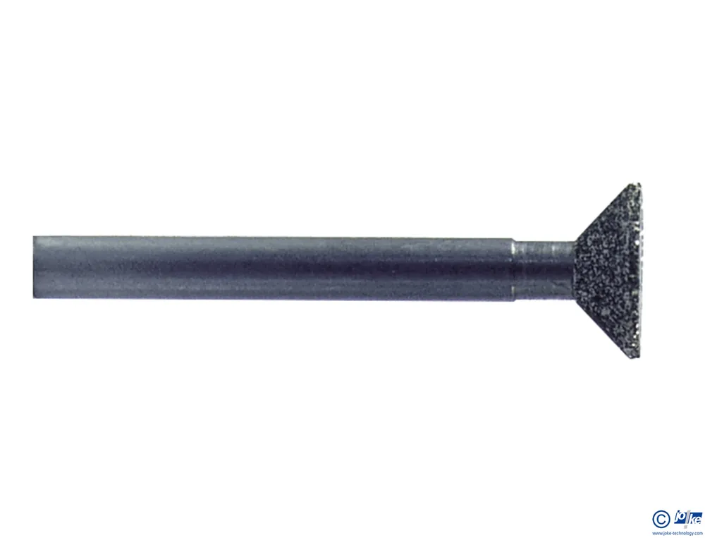 Diamant-Schleifstift DIPROFIL®, galv. Bdg., Trapez Umf. belegt, K.-Ø 8 x 3 mm / 90°, S.-Ø 3 mm, GL 42 mm, D 151