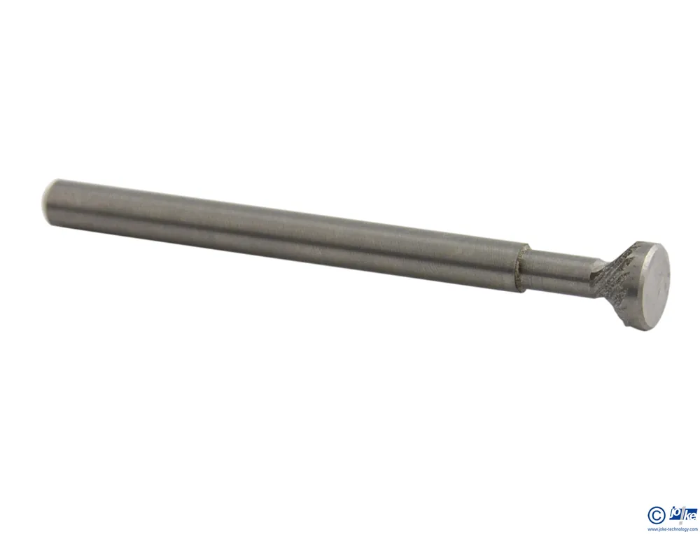 Frässtift aus Hartmetall, Rückwärtsentgrater 45°, Ø 5 mm, S.-Ø 3 mm, GL 40 mm, Linksdrallverzahnung