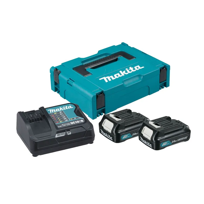 PACK ÉNERGIE 12V CXT LI-ION 12V 2 AH (2 BATTERIES + 1 CHARGEUR) AVEC COFFRET MAKPAC - MAKITA